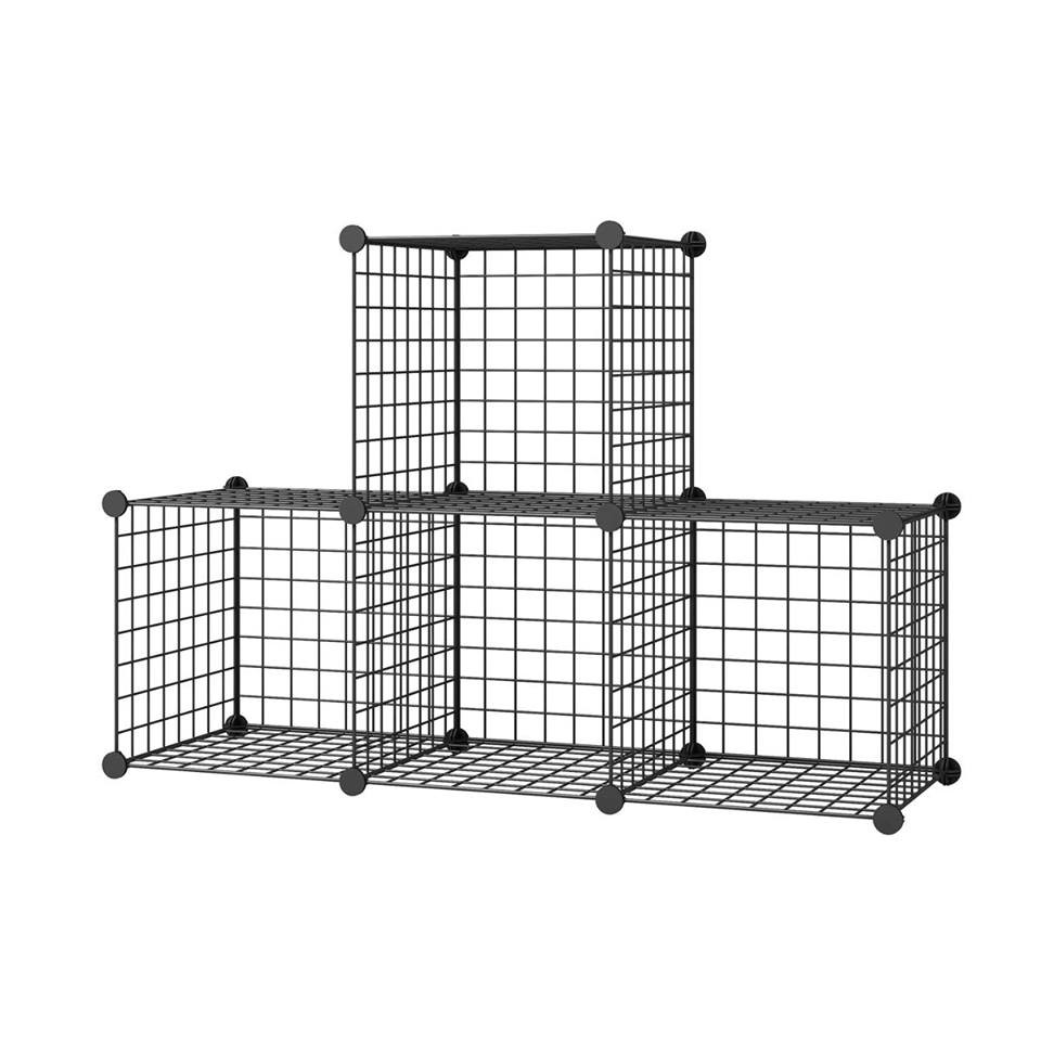 4 Ngăn tủ lưới sắt làm kệ trang trí - tủ sách để bàn , Đa năng sử dụng - dễ dàng tháo lắp - vận chuyển dễ dàng