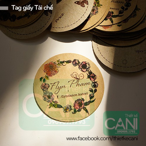 500c Tag giấy kraft treo quần áo In theo yêu cầu Tem nhãn giấy craf CANI