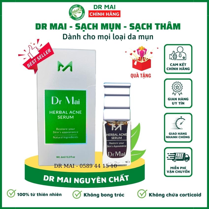 Dr Mai Combo sữa rửa mặt và serum sạch mụn Dr Mai đánh bay mụn mờ thâm thu nhỏ lỗ chân lông dưỡng da căng bóng