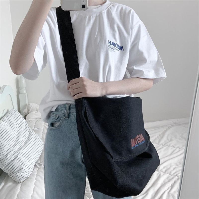 Áo phông nữ nam unisex tay lỡ thun form rộng teen cổ tròn oversize cotton HAVISM giá rẻ màu đen trắng tee pull freesize | BigBuy360 - bigbuy360.vn