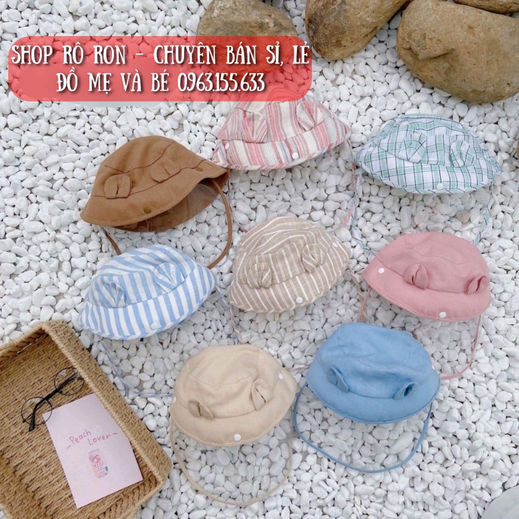 Mũ chống giọt bắn cho bé 0-24m - Mũ nón vành tròn kèm tấm chắn giọt bắn, chống bụi - Shoproron