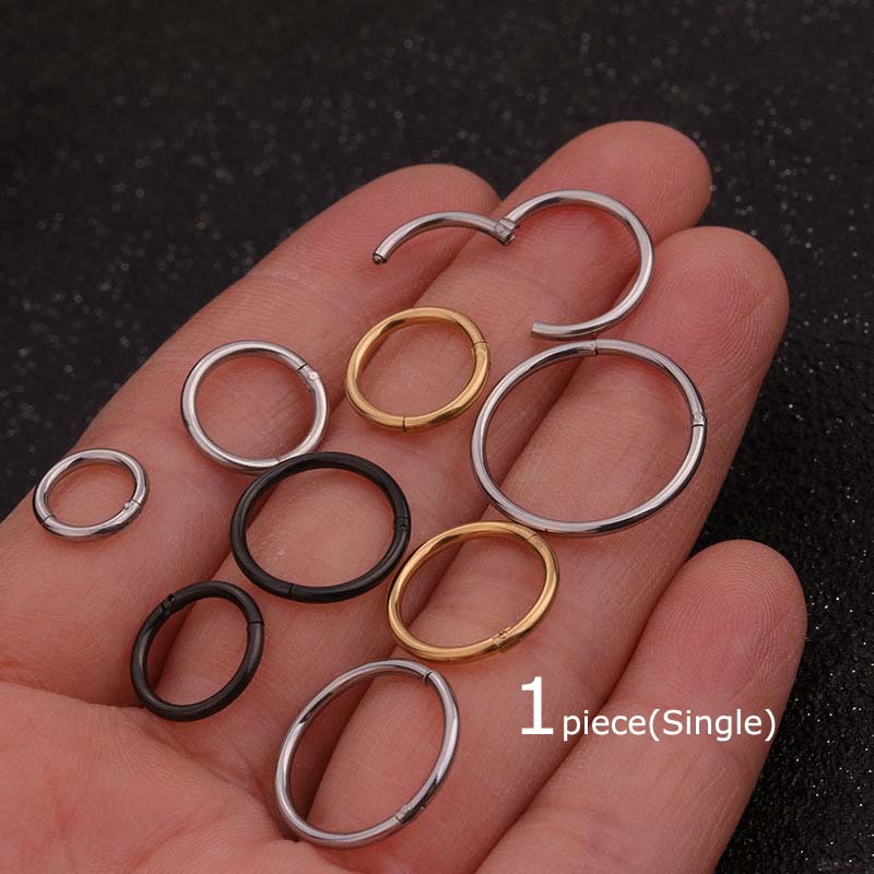 Khuyên mũi bằng thép không gỉ 16g nhiều kích thước tùy chọn từ 6mm đến 16mm