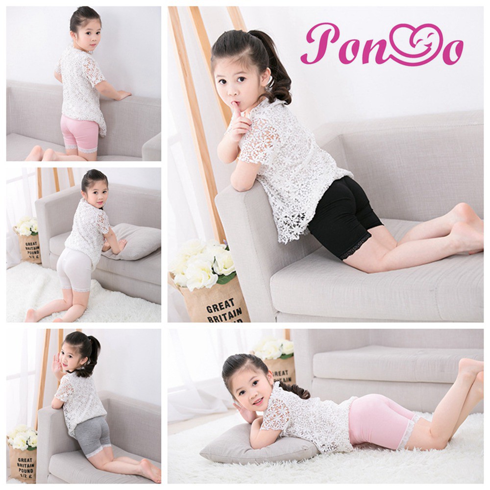 Quần Lót Cotton Phối Ren Mềm Mại Cho Bé Gái 3-10 Tuổi