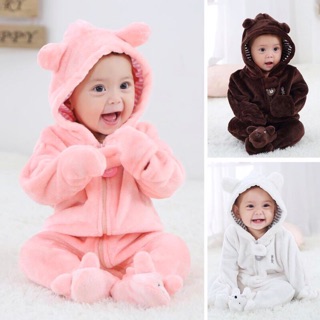 Bộ body lông mịn giữ ấm cho bé