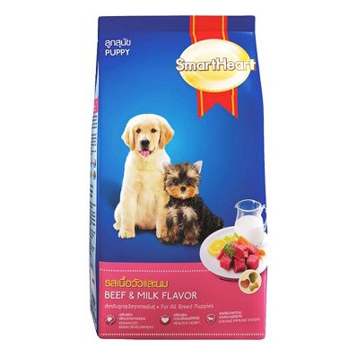 Thức ăn hạt chó Smart Heart Puppy chó con vị thịt bò và sữa 400g