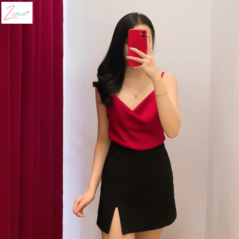 Áo Hai Dây Lụa Cổ Đổ Mặc Cùng Blazer, Vest Và Áo Cardigan Mùa Thu N157 ZINIA | BigBuy360 - bigbuy360.vn