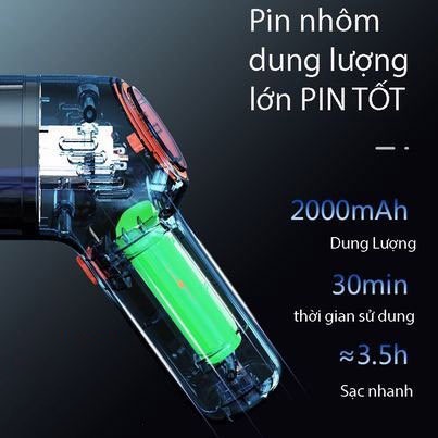 Máy Hút Bụi Mini Cầm Tay Không Dây - Lực Hút Cực Mạnh 8000pa - Làm Sạch Sàn Nhà, Ô Tô