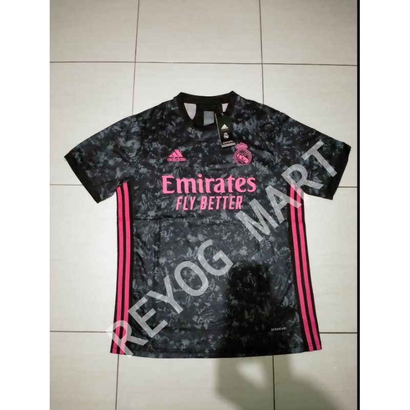 Áo Thun Jersey Real Madrid 3rd 2021 Grade Ori Màu Đen Hồng