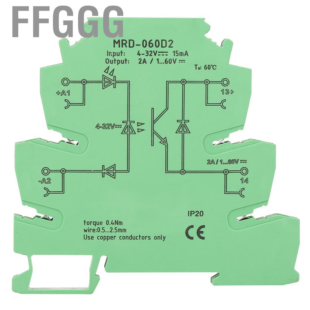 Ffggg Ultra-thin Relay  6.2mm Wear-Resistance Impact Resistance Solid State Module Durable Stable for Screw Connection Input 4-32VDC NO