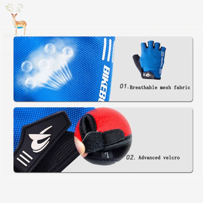 【Trong kho】 Cycling Gloves Shockproof Bike Half  Finger Sports Shockproof Bike Gloves Gel Bicycle  Gloves