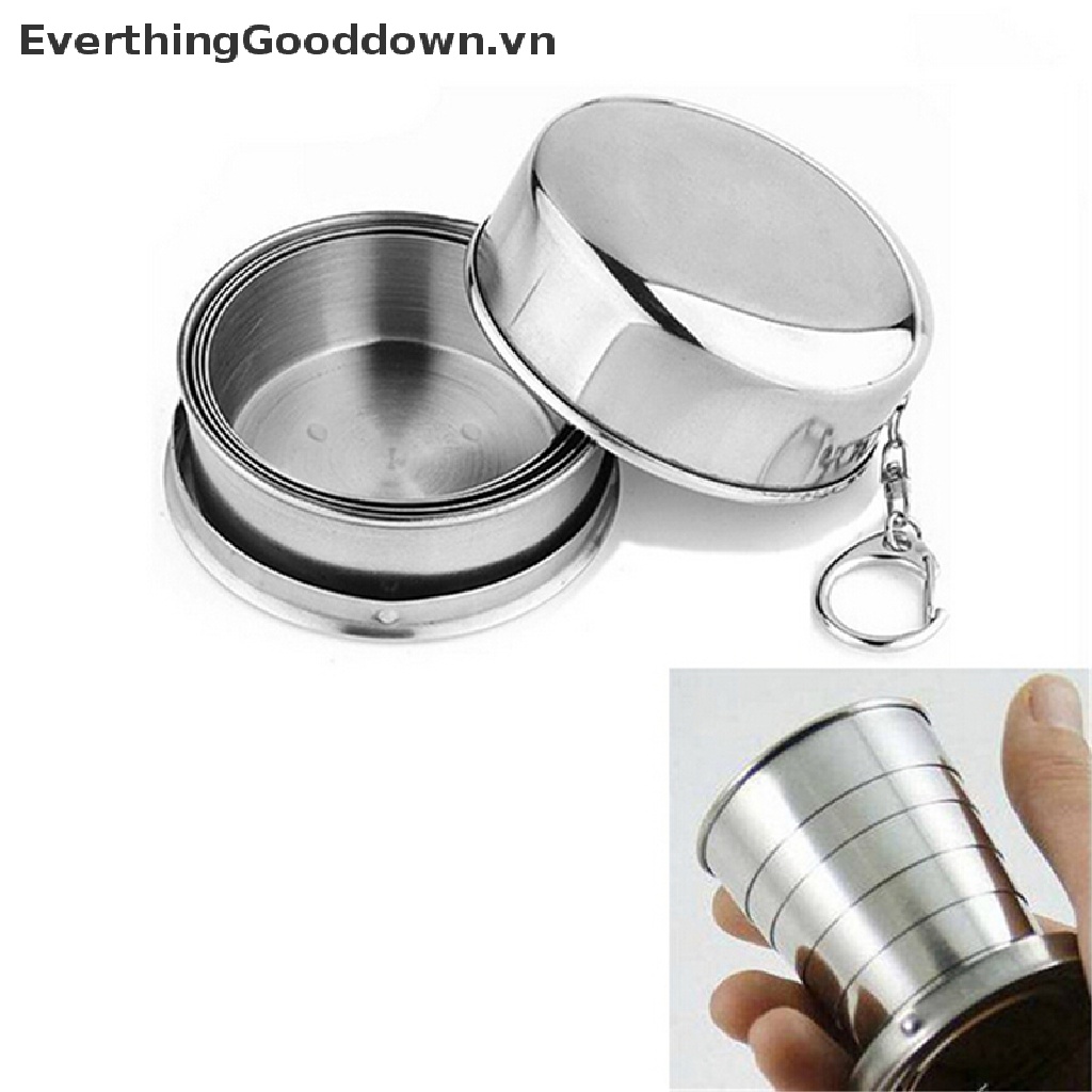 Everthinggooddown Ly Mini Bằng Thép Không Gỉ Có Thể Gấp Gọn Tiện Dụng Mang Theo Du Lịch