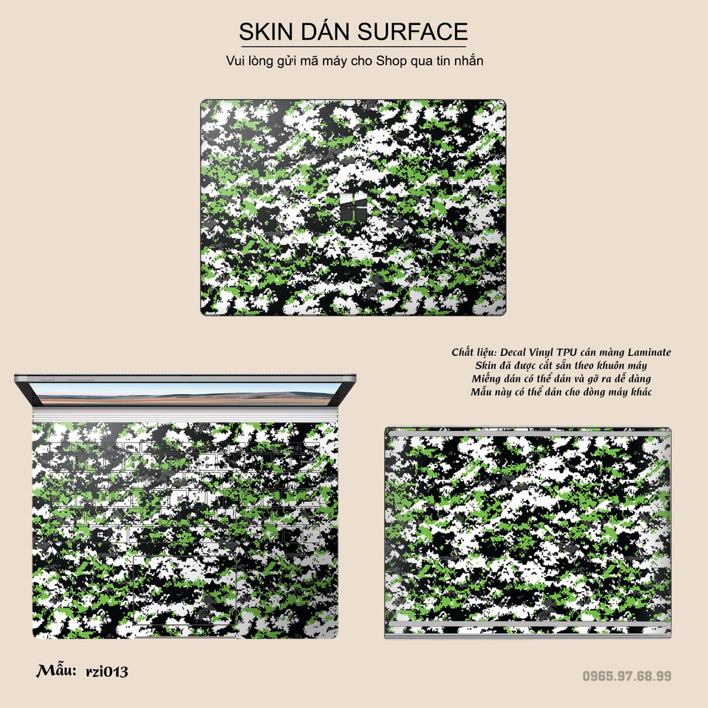 Miếng dán Skin bảo vệ mặt lưng Surface Pro 2/ Pro 3/ Pro 4/ Pro 5/ Pro 6/Pro 7/Pro X / Surface Go /Book in hình sưu tầm