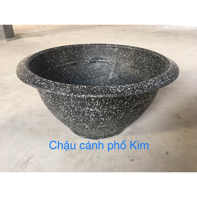 Chậu tròn giả đá đen T58