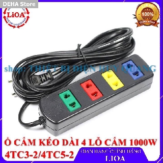 Ổ cắm điện lioa 4 lỗ cắm 2 chấu, 1000w, dây dài 3m/5m 4tc