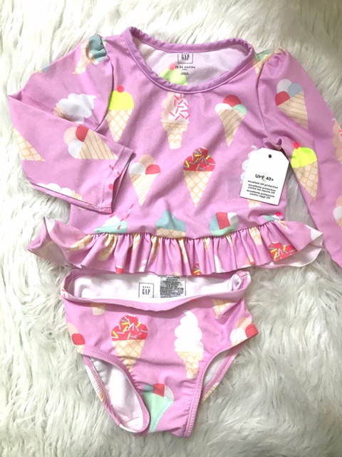 Áo bơi bikini ice cream hồng GAP size 18-24m UPF 40+ _hàng chính hãng Anh