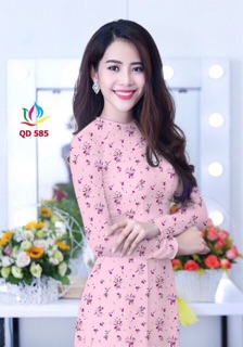 vải áo dài in hoa nhí đẹp