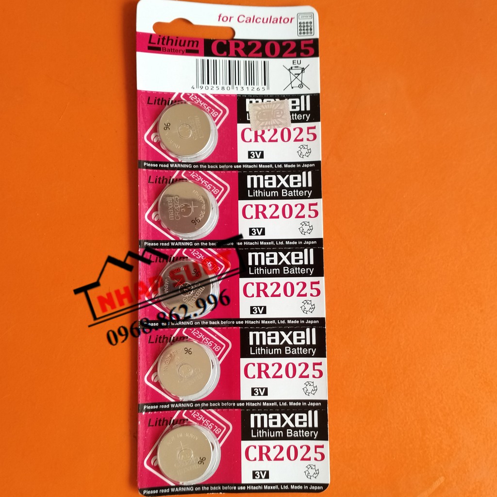 [1 viên] Pin Khuy Áo Maxell 3V Lithium CR 2025