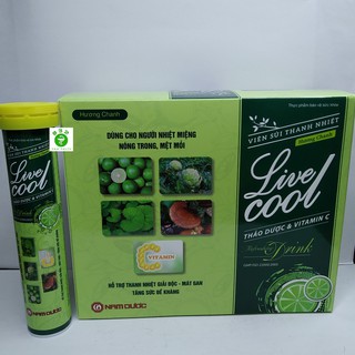 VIÊN SỦI THANH NHIỆT LIVECOOL HƯƠNG CHANH tuýp 16 viên