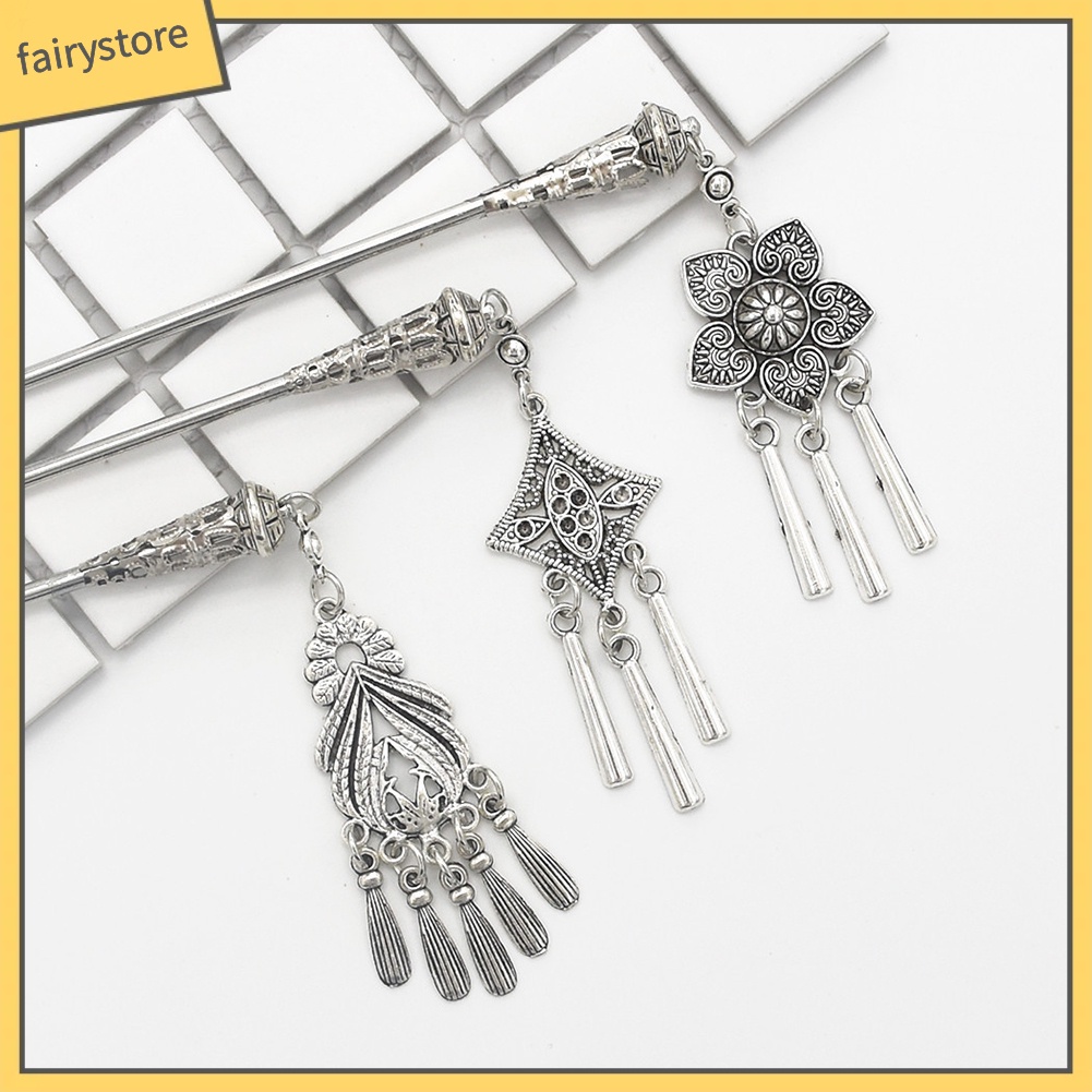 Trâm cài tóc hình hoa phối tua rua kiểu dáng cổ điển cho nữ