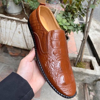 GIÀY LƯỜI NAM DA THẬT 100% 💦💦💦[DA MỀM]💦💦💦[DẬP VÂN CÁ SẤU] [BỀN, RẺ, ĐẸP] [BẢO HÀNH LÊN ĐẾN 12 THÁNG]