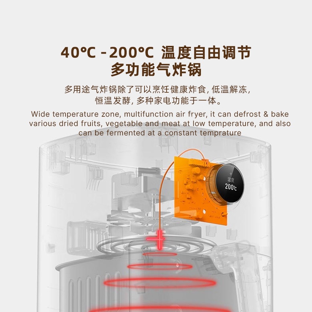 [Mã ELHADEV giảm 4% đơn 300K] Nồi Chiên Không Dầu Xiaomi 3.5L Smart Dầu Air Fryer MAF01 Kết nối không dây Wifi
