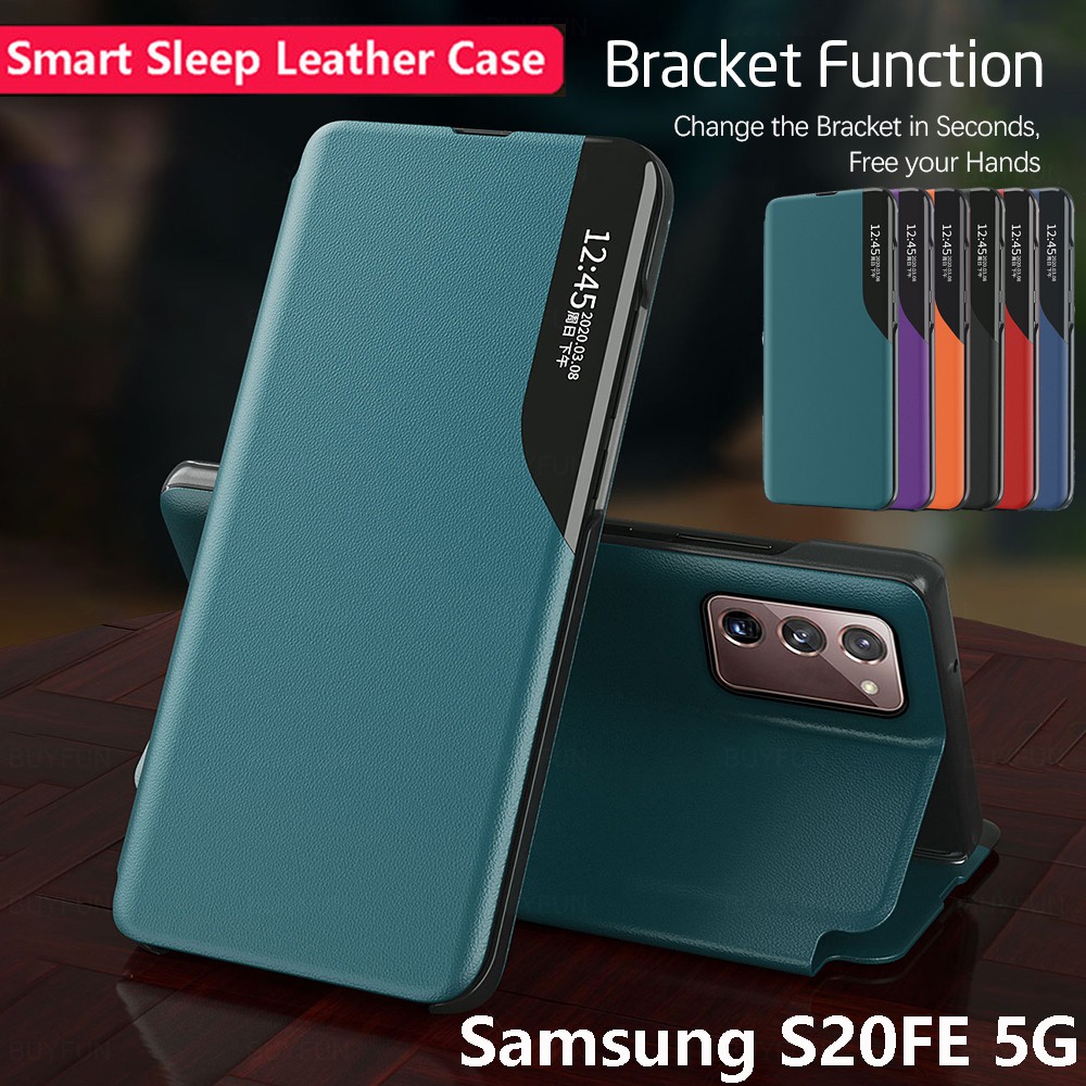 Bao da điện thoại nắp gập nhám thông minh chống sốc có giá đỡ cho Samsung Galaxy S20 FE 5G A21S M21 S20 Fan Edition S 20 S20fe