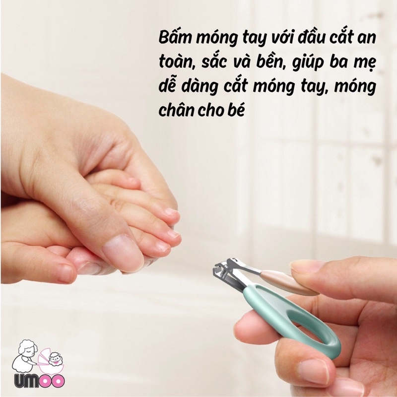 Bộ dụng cụ chăm sóc bé Umoo (bộ 6 món: bấm móng tay+nhíp+nhiệt kế nước+lấy ráy+kéo+dũa )