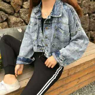 [ Order]  áo khoác jeans ulzzang ( ảnh thật đằng sau)