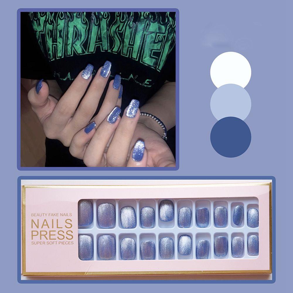 MIHAN1 Bộ 24 Móng Tay Giả Che Phủ Toàn Diện Tháo Rời Được