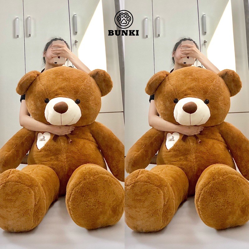 GẤU BÔNG TEDDY NÂU LOVE 160CM CAO CẤP