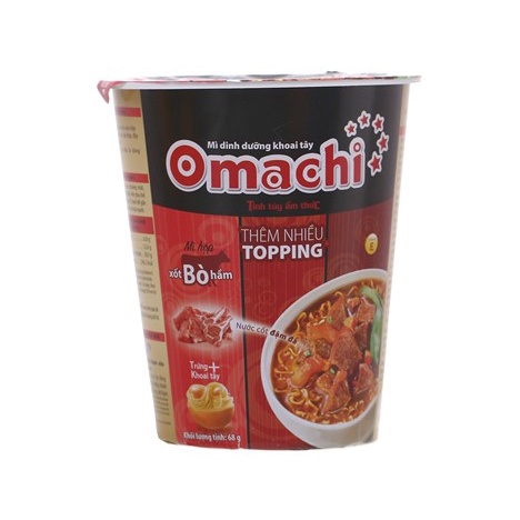 Mì OMACHI Sốt Bò Hầm Khoai Tây Ăn Liền DATE MỚI