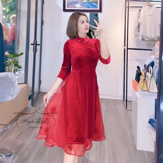 Áo dài nhung cách tân