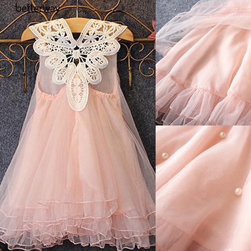 Đầm Xoè Tulle Phối Ren Hoa Cho Bé Gái 2-8 Tuổi