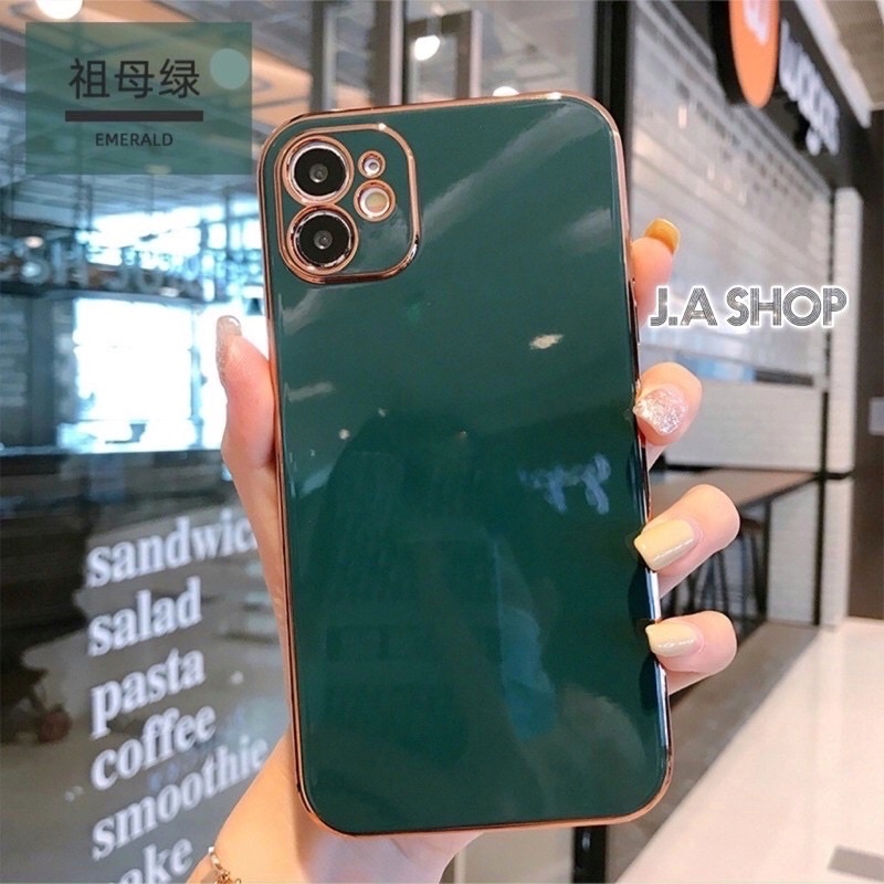 Ốp Lưng Dẻo Viền Vàng Sang Trọng cho iPhone 6/6s/6P/7/8/7plus/8P/x/xs/xs max/xr/11 pro/11 6.1'/11promax, 12, 12promax