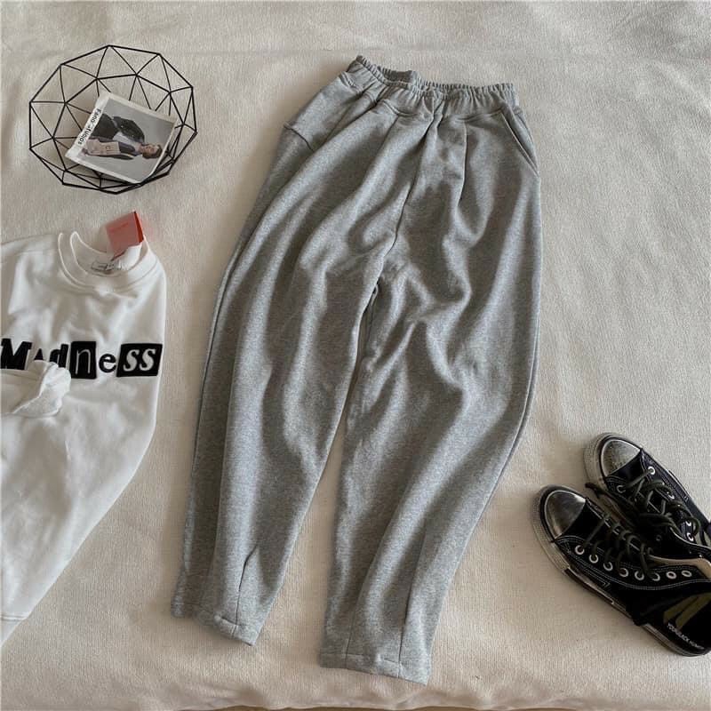 Quần Jogger Nỉ Trơn 2 Màu Unisex Q457