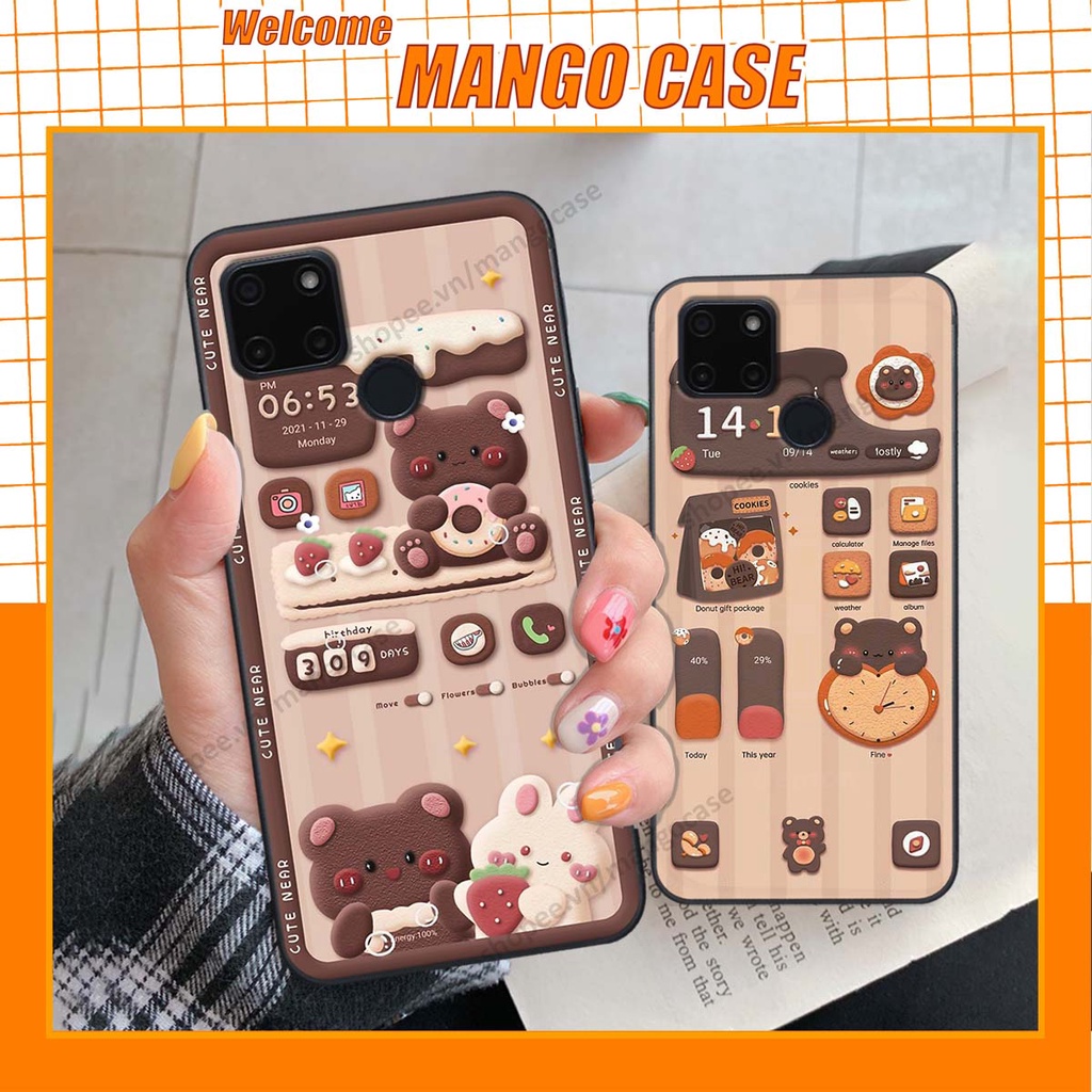 Ốp lưng Realme C20 / C21Y hình gấu, thỏ, đồng hồ cute dễ thương
