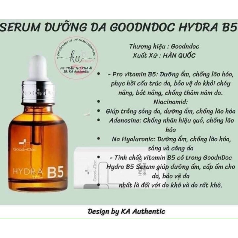 Tinh chất Hydra B5 và Vitamin C GoodnDoc 30ml