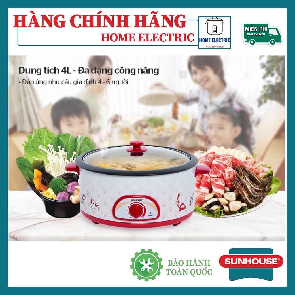 Lẩu điện SUNHOUSE SH525L CHÍNH HÃNG BẢO HÀNH TOÀN QUỐC 12 THÁNG