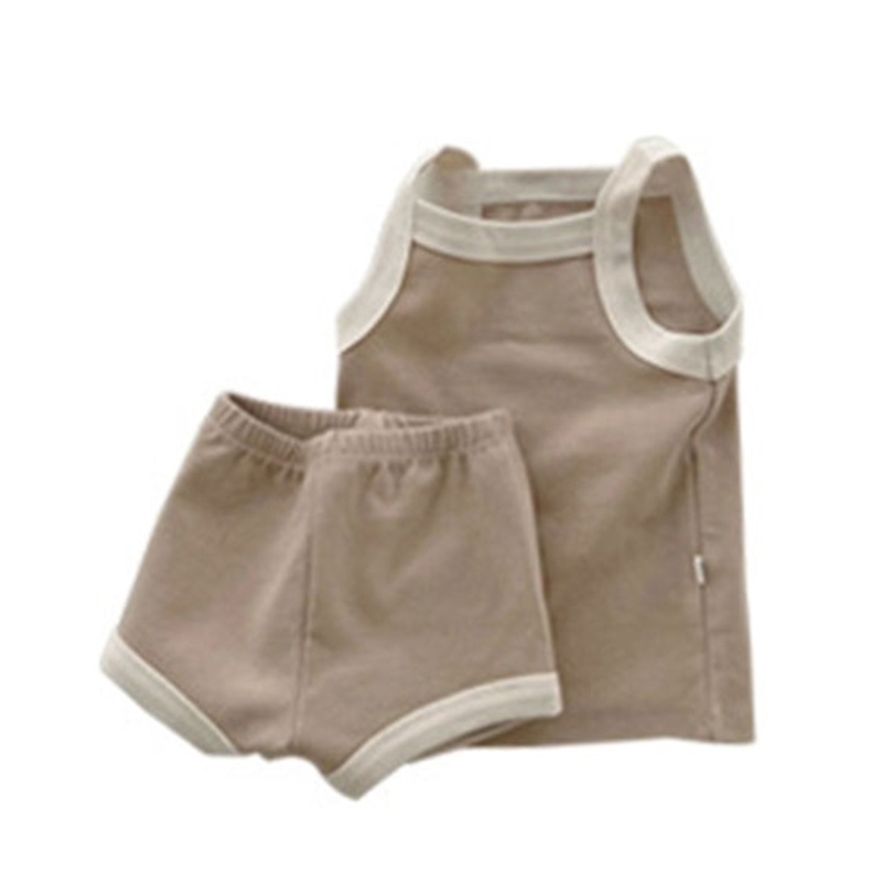 Bộ Đồ Thời Trang Xuân Hè 2 Món Áo Ba Lỗ Phối Quần Short Dễ Thương Cho Bé Sơ Sinh