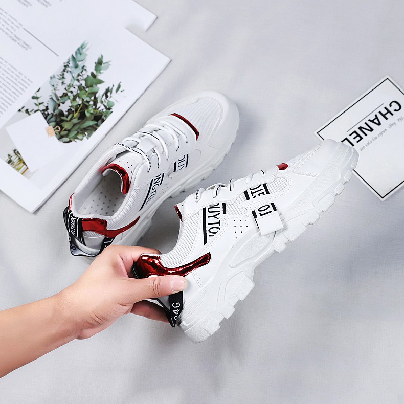 Giày Sneaker Nam thể thao màu trắng cổ cao cho học sinh phong cách Hàn Quốc TAKUTA mã SET