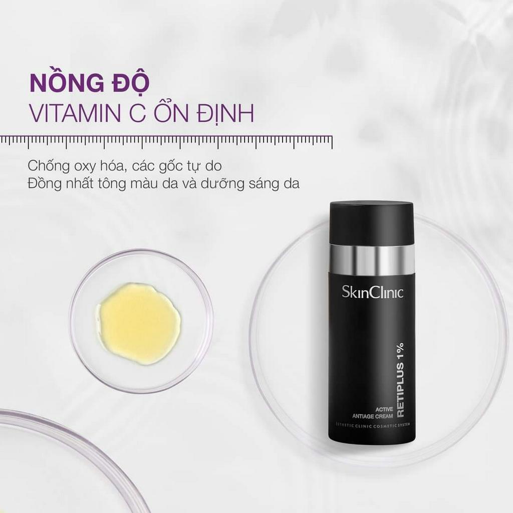 SkinClinic Retiplus 1% Kem Dưỡng Retinol + Vitamin C Ngăn Ngừa Lão Hóa Da Ban Đêm