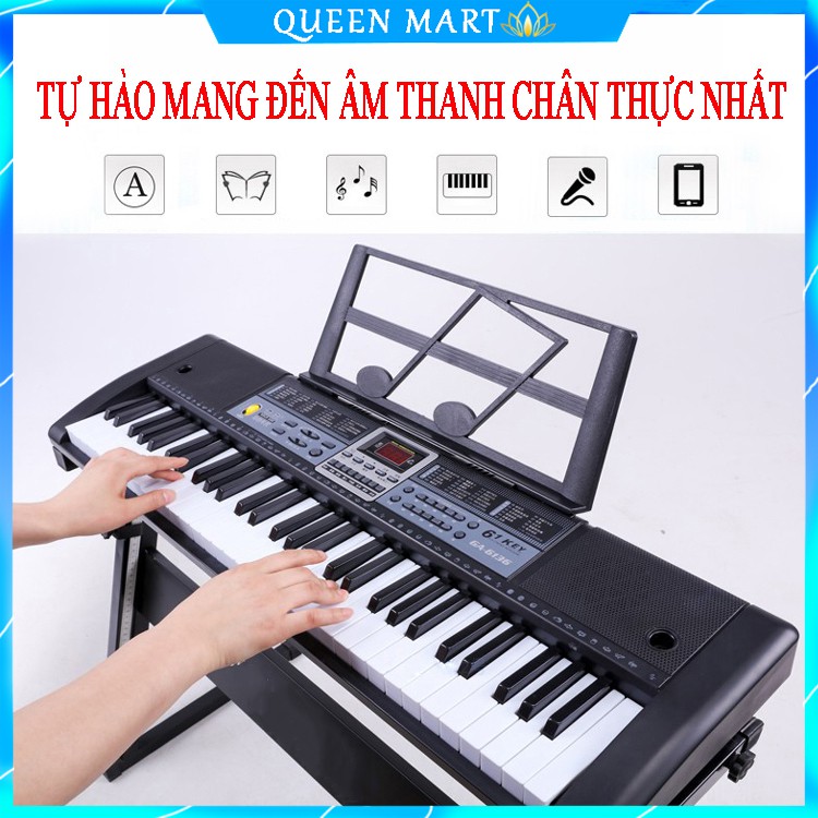 [ CÓ GIÁ ĐỠ ] - ĐÀN PIANO ĐIỆN TỬ 61 PHÍM CHO NGƯỜI MỚI HỌC – ĐÀN PIANO ĐIỆN TỬ CHO BÉ PHÁT TRIỂN TRÍ NÃO - Q029