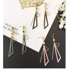 Khuyên tai mặt hình tam giác phong cách Hàn Quốc trẻ trung thời trang