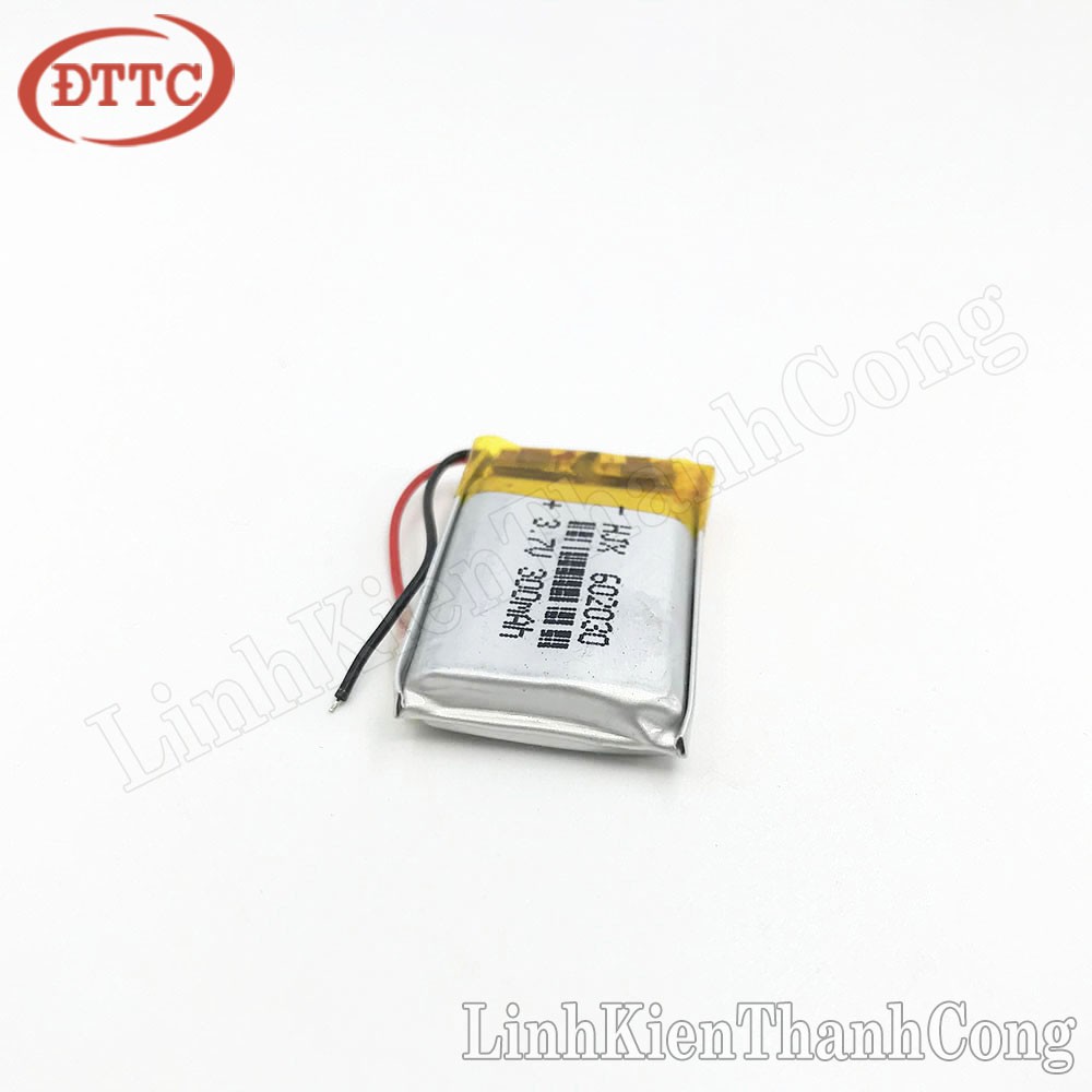 Pin Lipo Polymer 3.7V 300mAh 6x20x30mm (Có Mạch Bảo Vệ)