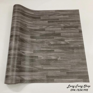 Simili lót sàn vân gỗ - thảm trải sàn giả gỗ S13 màu xám đậm thanh gỗ nhỏ