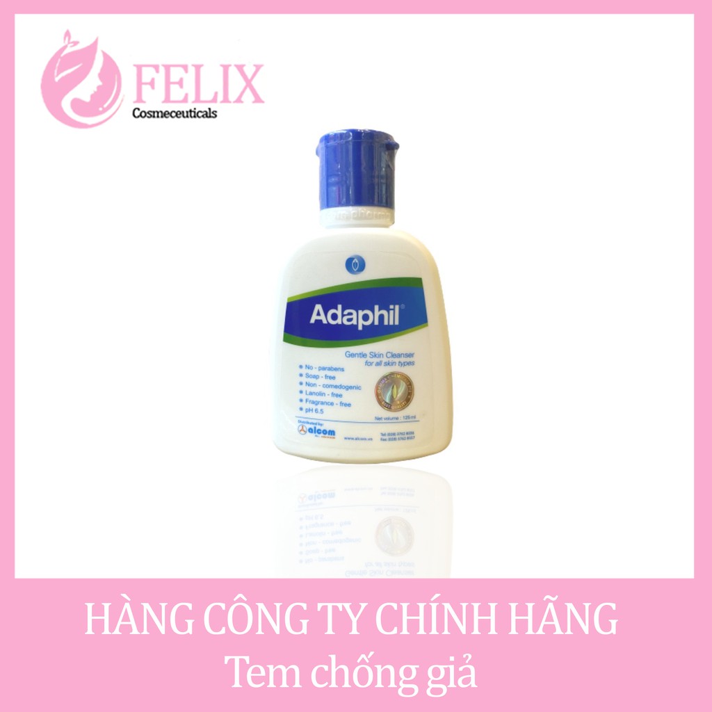 [HÀNG CÔNG TY] SỮA RỬA MẶT DỊU NHẸ ADAPHIL LÀNH TÍNH, NGỪA MỤN CHAI 125ML