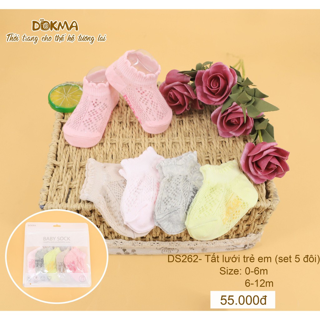 Dokma - tất lưới trẻ em sét 5 đôi cho bé từ 0-12 tháng tuổi