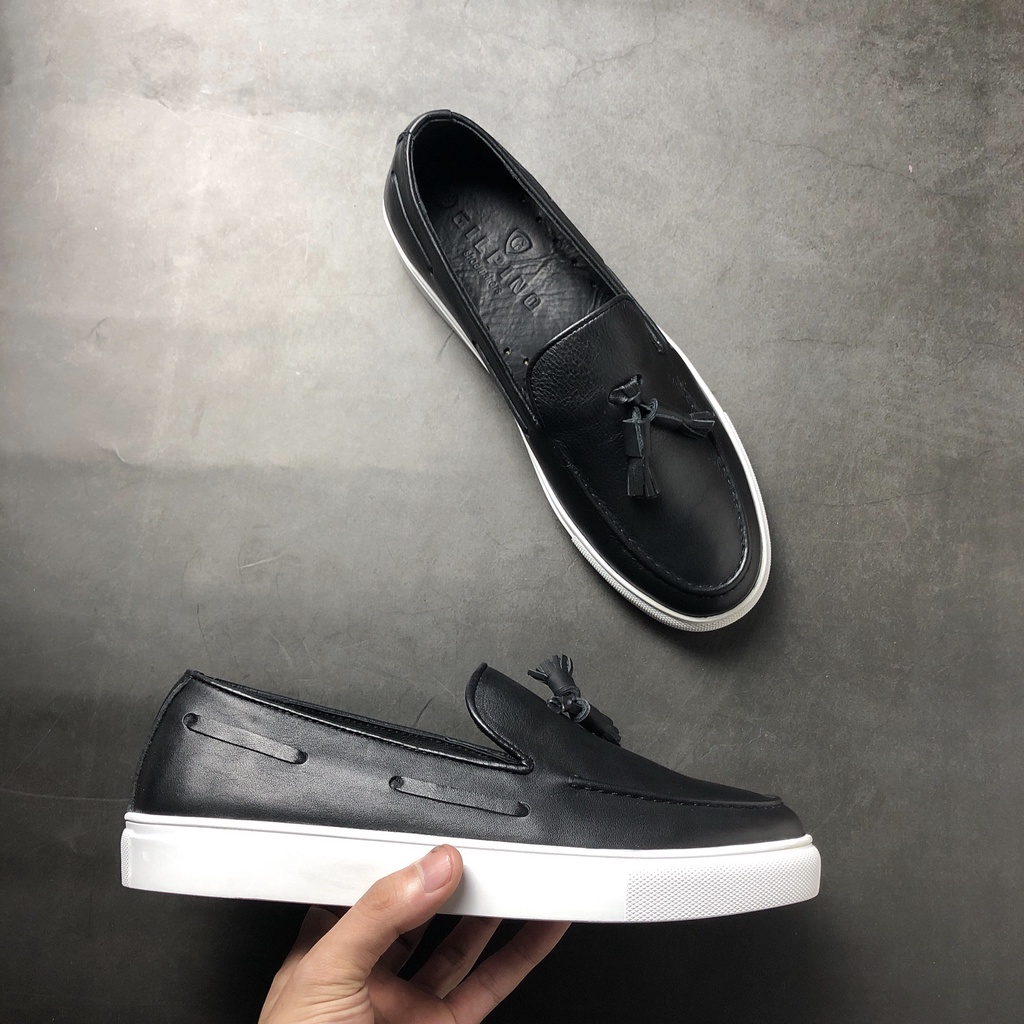 Giầy Loafers Air 03 Sneaker Leather - Màu Black - Da thật bảo hành 1 năm