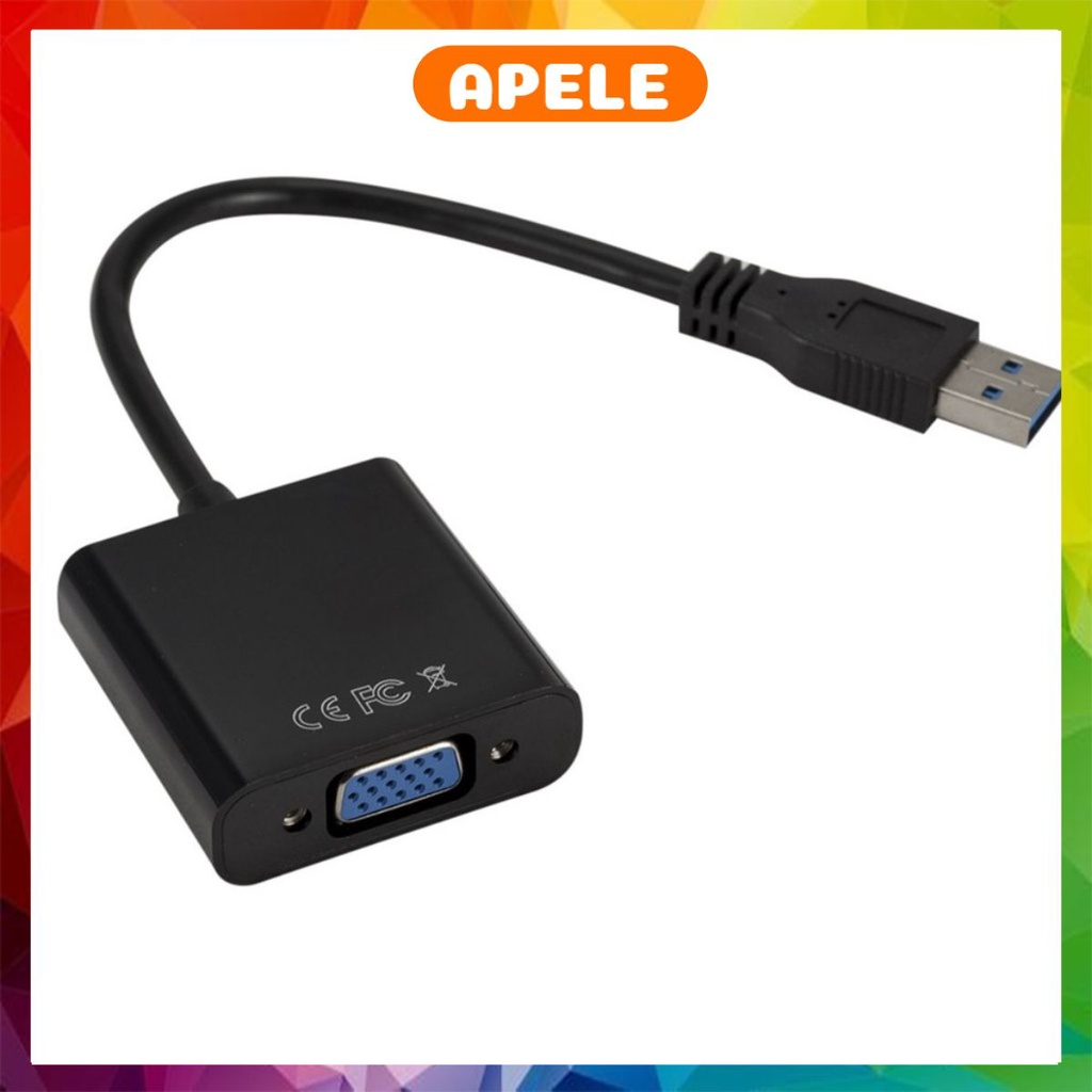 Cáp Chuyển Đổi USB to VGA USB to HDMI 3.0 dùng cho laptop máy tính APELE
