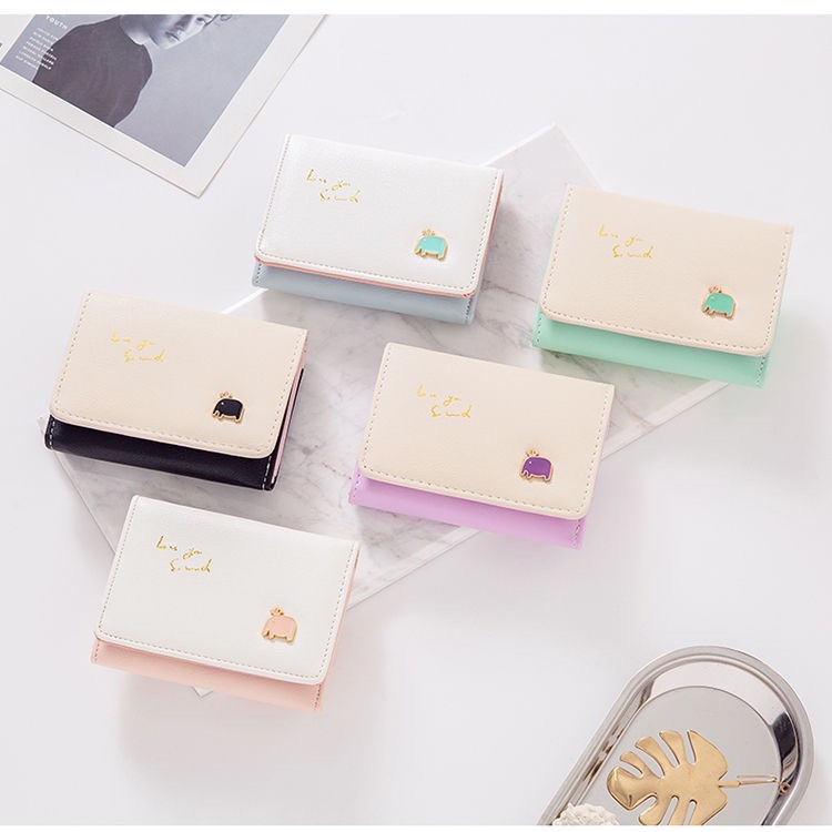 Ví bóp nữ ngắn mini cầm tay chất liệu da cao cấp có thể bỏ túi nhiều ngăn YADASI STORE VN03